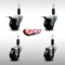 Service Caster 3'' SS Soft Rubber Swivel 1-1/8'' Expanding Stem Caster Set 2 Total Lock Brakes, 4PK SCC-SSEXTTL20S314-SRS-2-S-2-118 - alternate 4